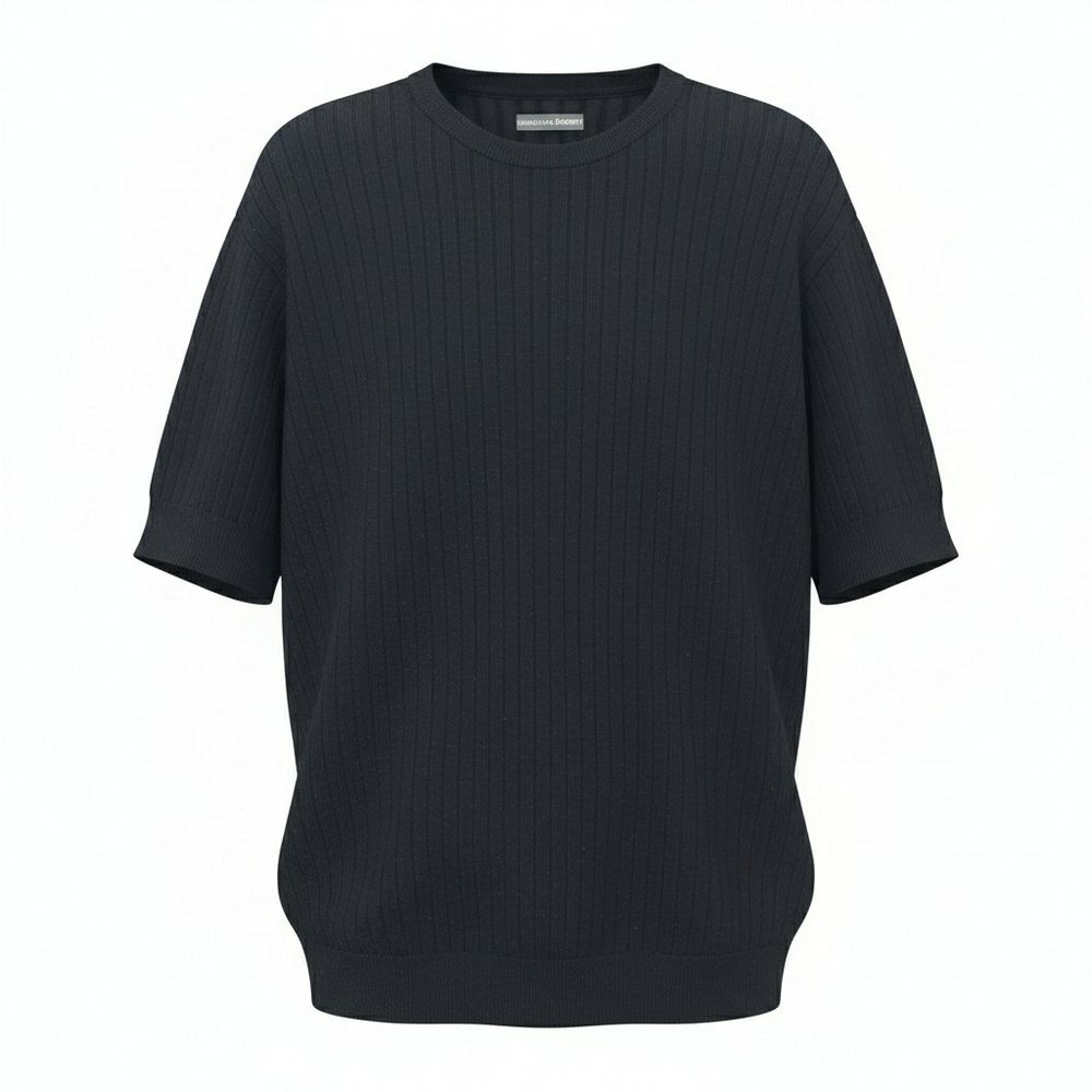 Jonathan Robert Knitted Retro-Style 90s Short Sleeve Men's T-Shirt Size Large